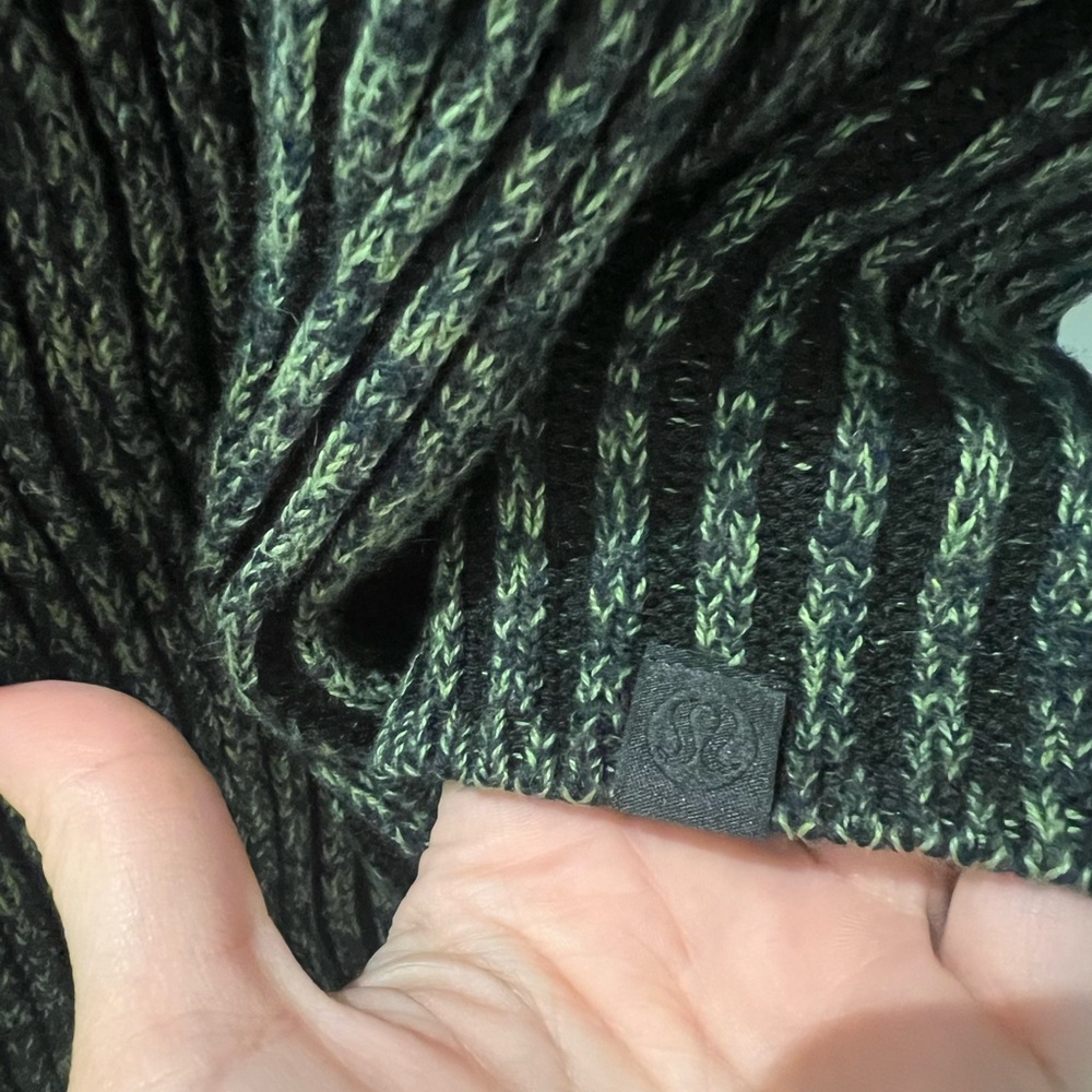 Open-Front Ribbed Knit Cardigan - Green - Picture 9 of 11